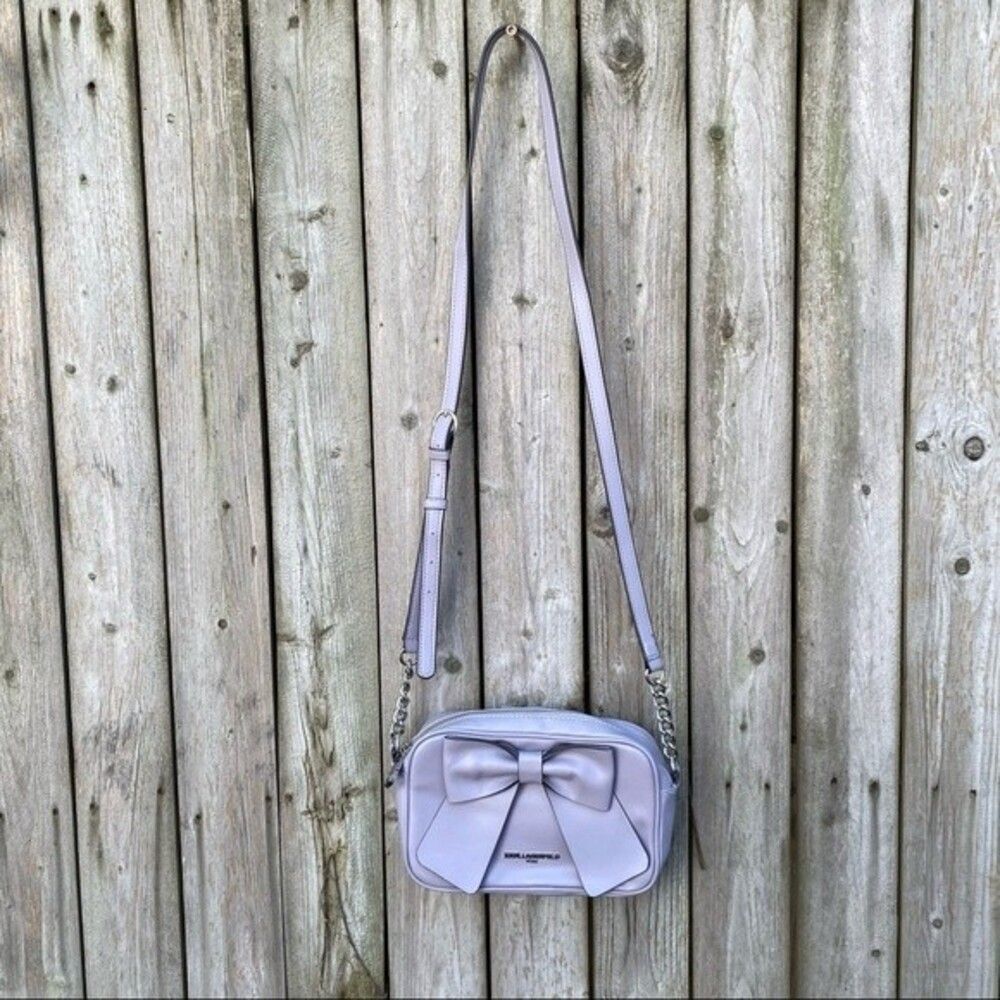 Karl Lagerfeld Paris Kris Bow leather Crossbody Bag Dusty lavender - Picture 11 of 11